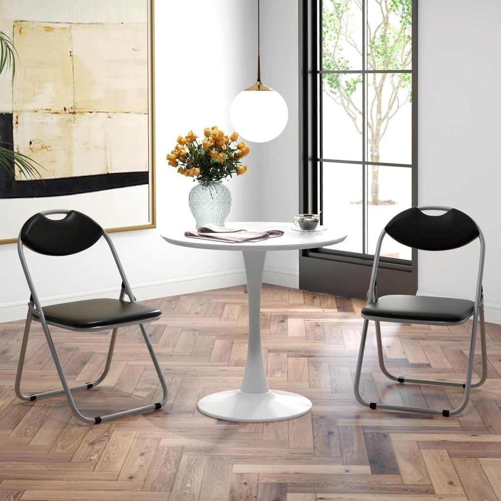 Set di 4/6 sedie pieghevoli, sedie sala da pranzo con telaio in metallo, sedute imbottite, maniglia, comode sedie da visitatore per soggiorno, ufficio, riunione, scuola (6)