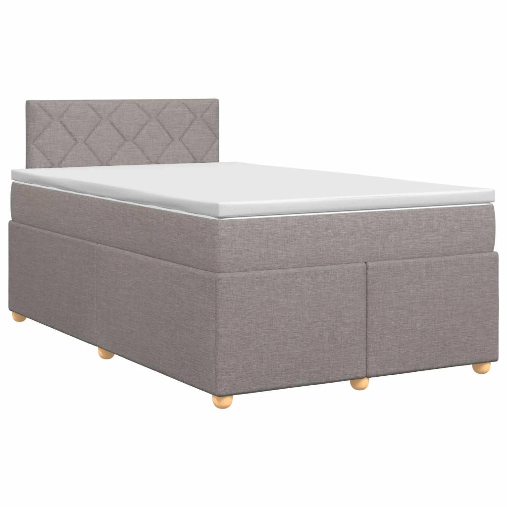 Letto box spring con materasso Tortora 120 x 190 cm Tessuto 3450920