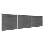 Set Pannelli di Recinzione in WPC 526x146 cm Nero 3070460