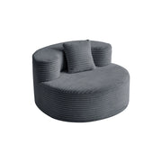 Poltrona pouf con cuscino in flannelette e schiuma; 112×105×59 cm; grigio scuro