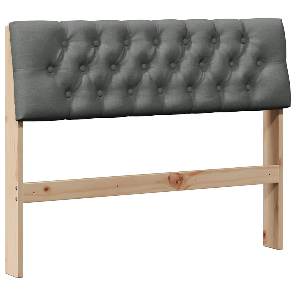 Testiera imbottita Grigio scuro 100 cm Pino massello 879190