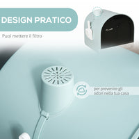 Lettiera per Gatti 43x44x47 cm con Paletta e Vassorio in Polipropilene Verde