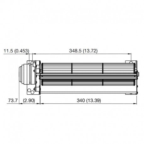 Ventola tangenziale FANDIS TNG23HB80X330CL-00K   Motore Sinistro