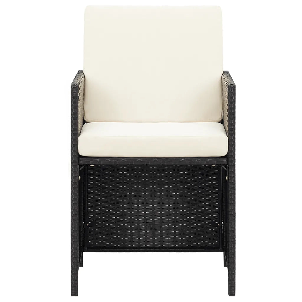 Sedie da Giardino 4 pz | Sedie da Esterno in Polyrattan Nero