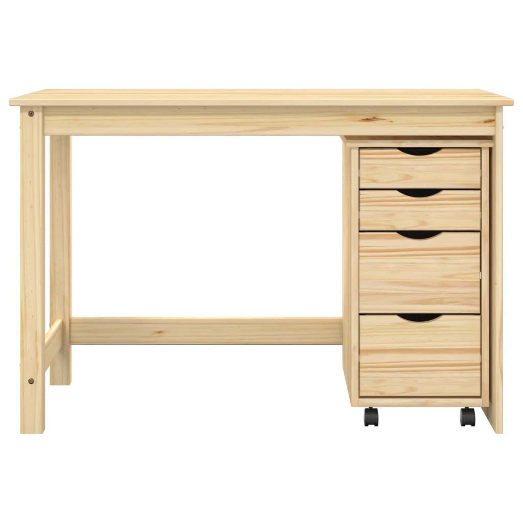 Set scrivania e mobiletto su ruote MOSS 2 pz Marrone 3438794