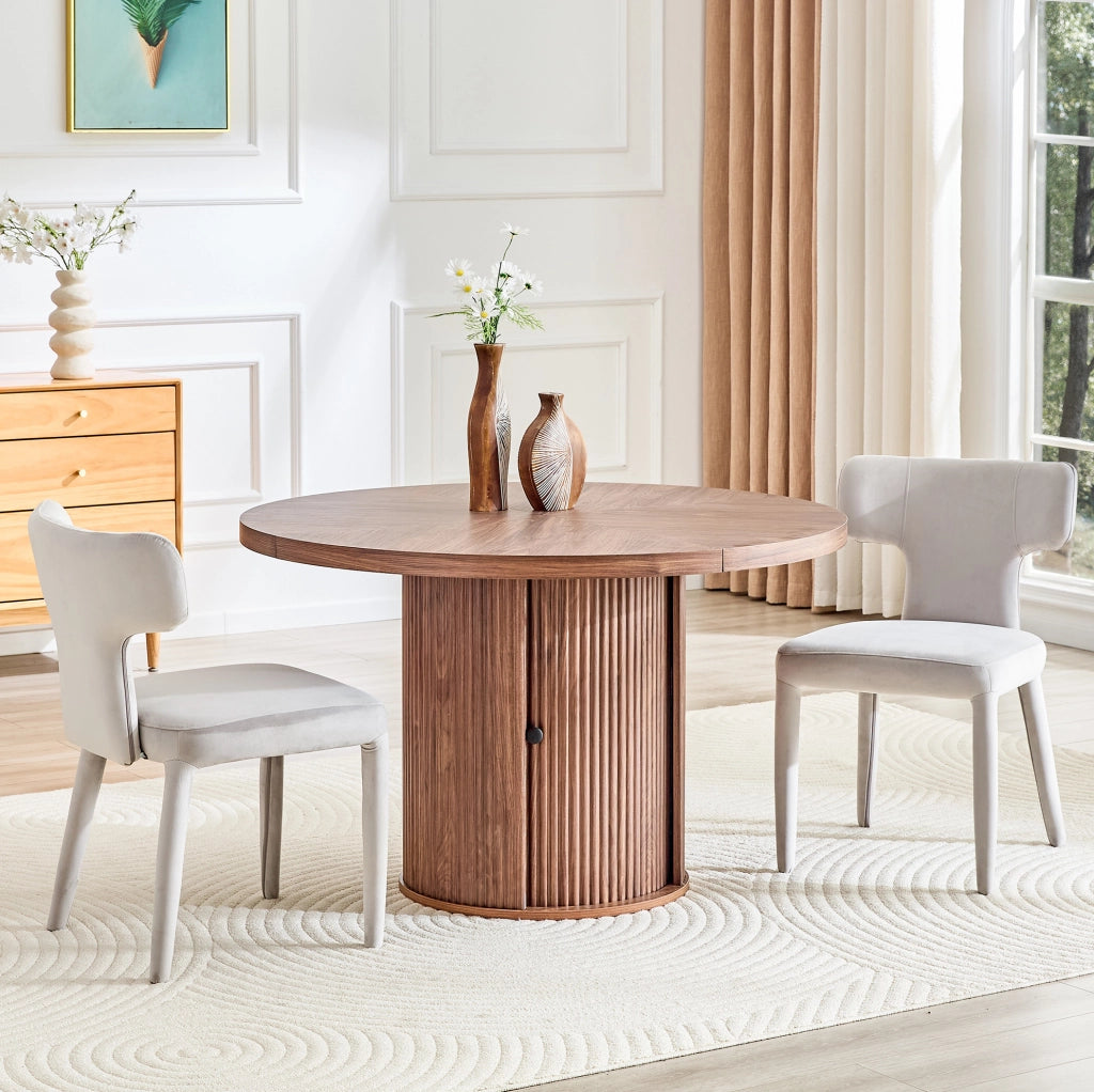 Set di 2 sedie da pranzo con schienale a T; seduta imbottita in tessuto; ferro; grigio chiaro