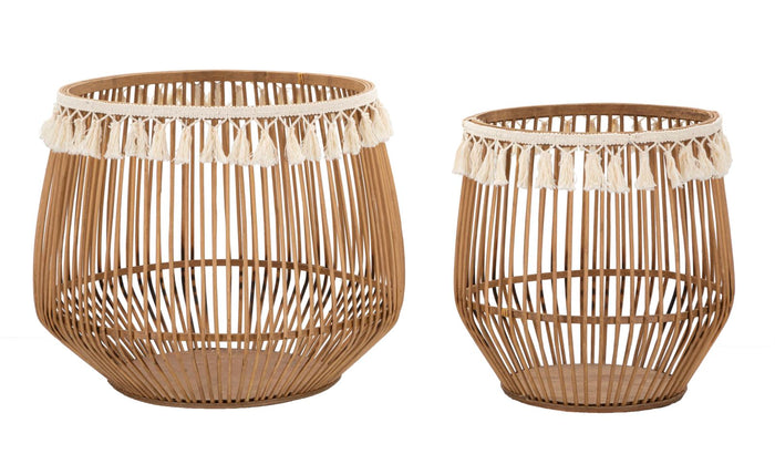 Set 2 Cestoni Fuji Ø 47x39,5-34x36,5 cm in Rattan