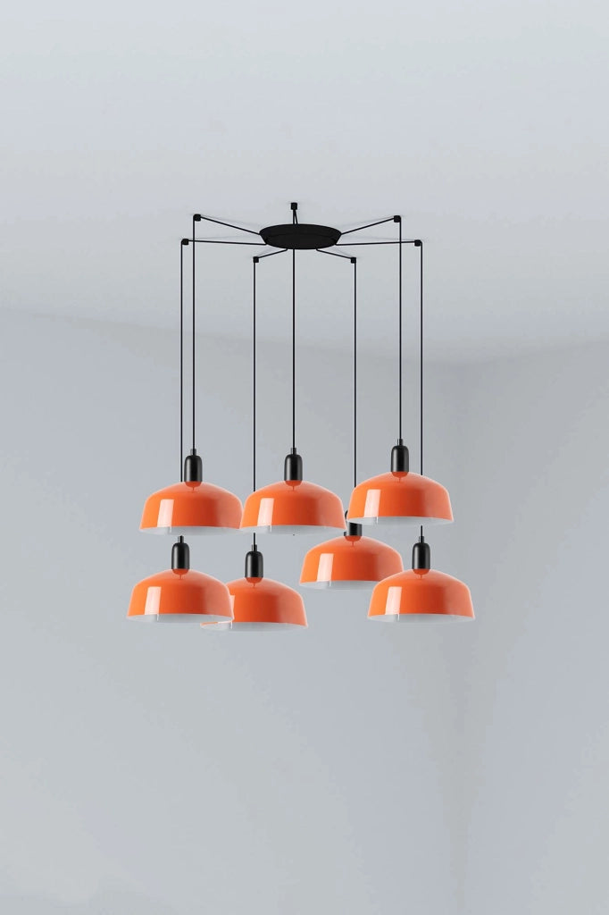TATAWIN M metallo 7L Lampada a sospensione arancione rossastro