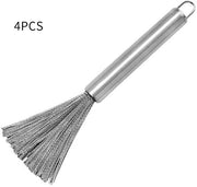 Set di spazzole multifunzionali a 4 pezzi | Spazzola a viti in acciaio inossidabile/Spazzola per ventilatore/Spazzola a setole, set di pulizia molto efficiente per l'uso in casa
