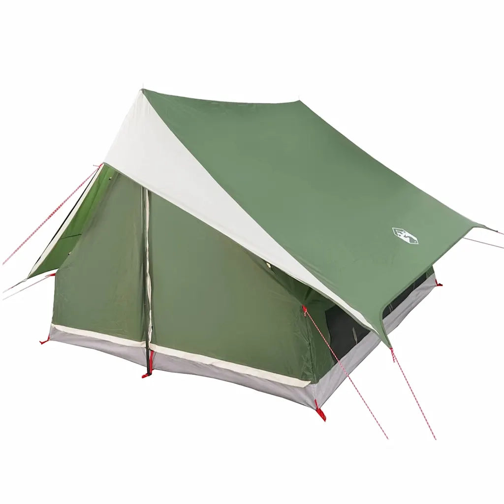 Tenda Familiare con tetto-Tenda da campeggio Verde e Bianco 256 x 256 x 185 cm