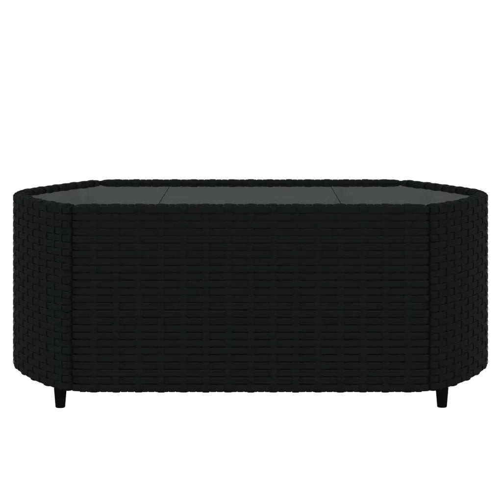 Set Divani da Giardino 4 pz con Cuscini Nero in Polyrattan 319792
