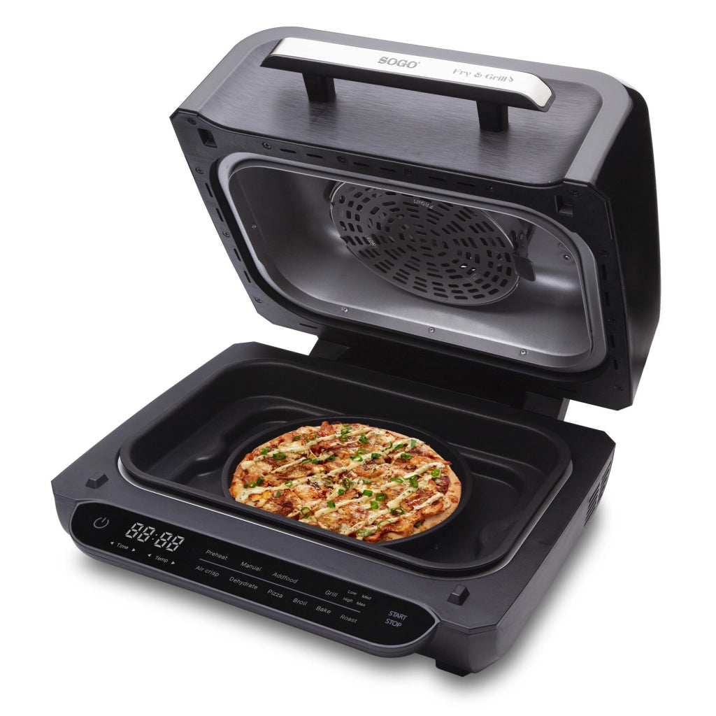 Friggitrice ad aria con grill multifunzione 4L, temperatura 50-230°C con display touch e 10 programmi automatici - Sogo