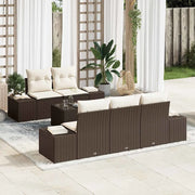 Set Divano da Giardino 6 pcs Marrone e Crema polyrattan 3355607