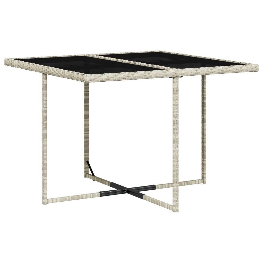 Set Pranzo da Giardino 5pz con Cuscini Grigio Chiaro Polyrattan 3278026