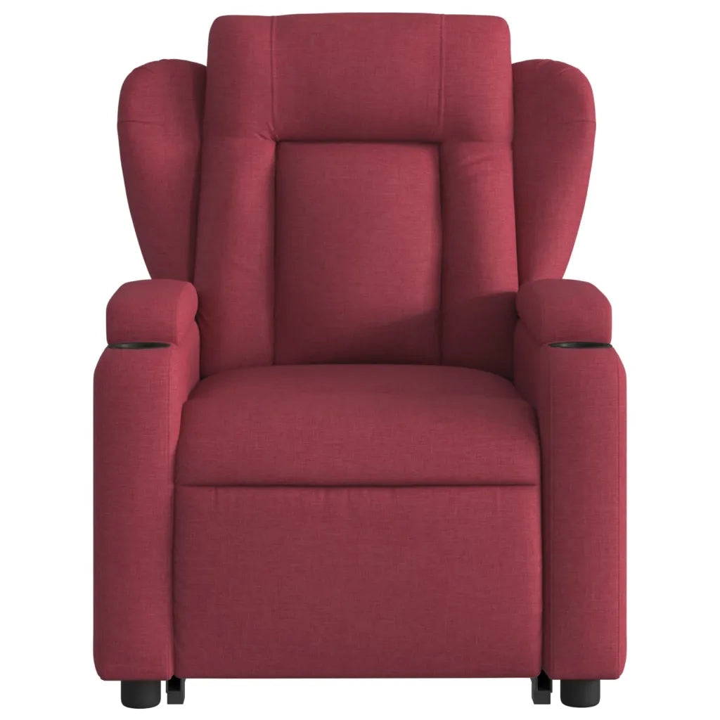 Poltrona Alzapersona Reclinabile Rosso Vino in Tessuto 3204485