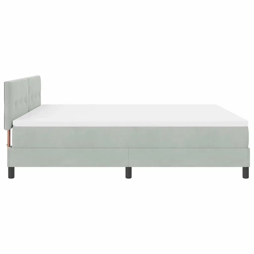 Letto a molle con materasso Grigio chiaro 180 x 200 cm Velluto 3339188