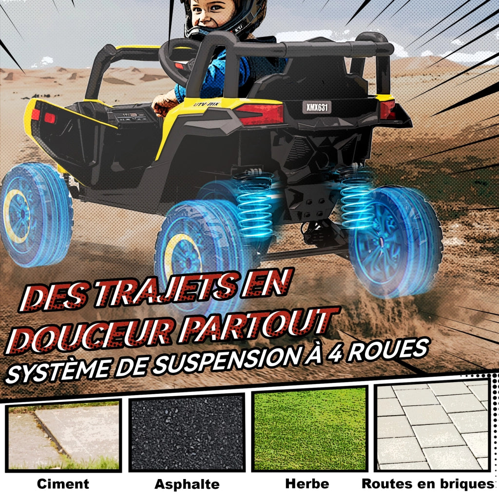 Veicolo elettrico bambini UTV ¨C zephmum ¨C 96x61x56 cm, giallo