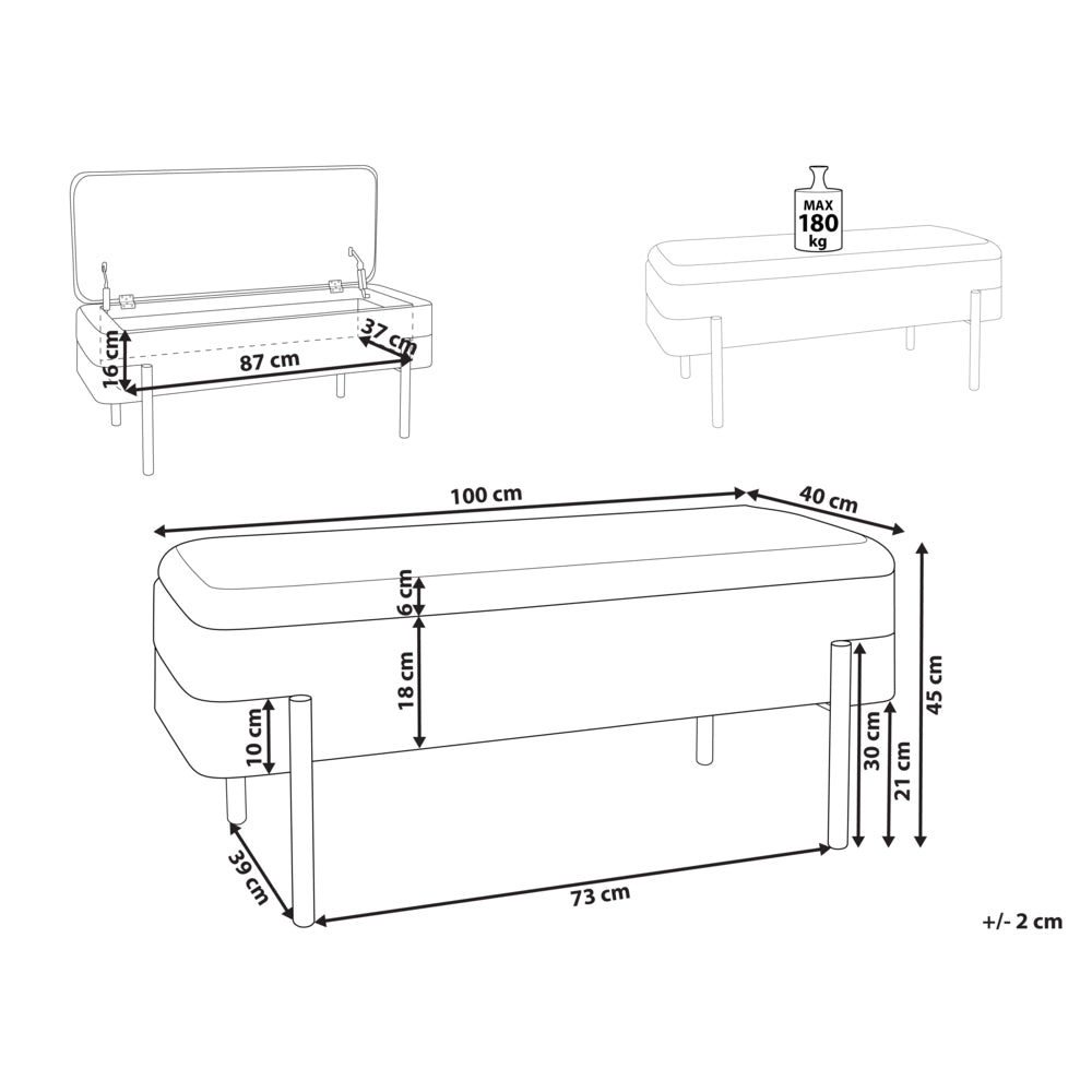 Panca per la camera da letto in tessuto poliestere rosa Rivestimento gambe nere Design cottage Mobili per il soggiorno in tinta unita