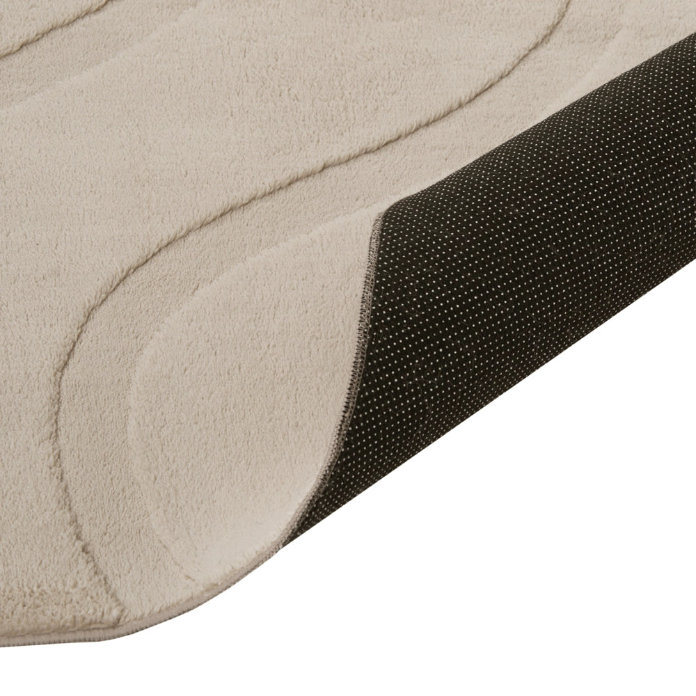 Tappeto da salotto rettangolare jacquard, 160 x 230 cm a pelo corto beige Stile Moderno