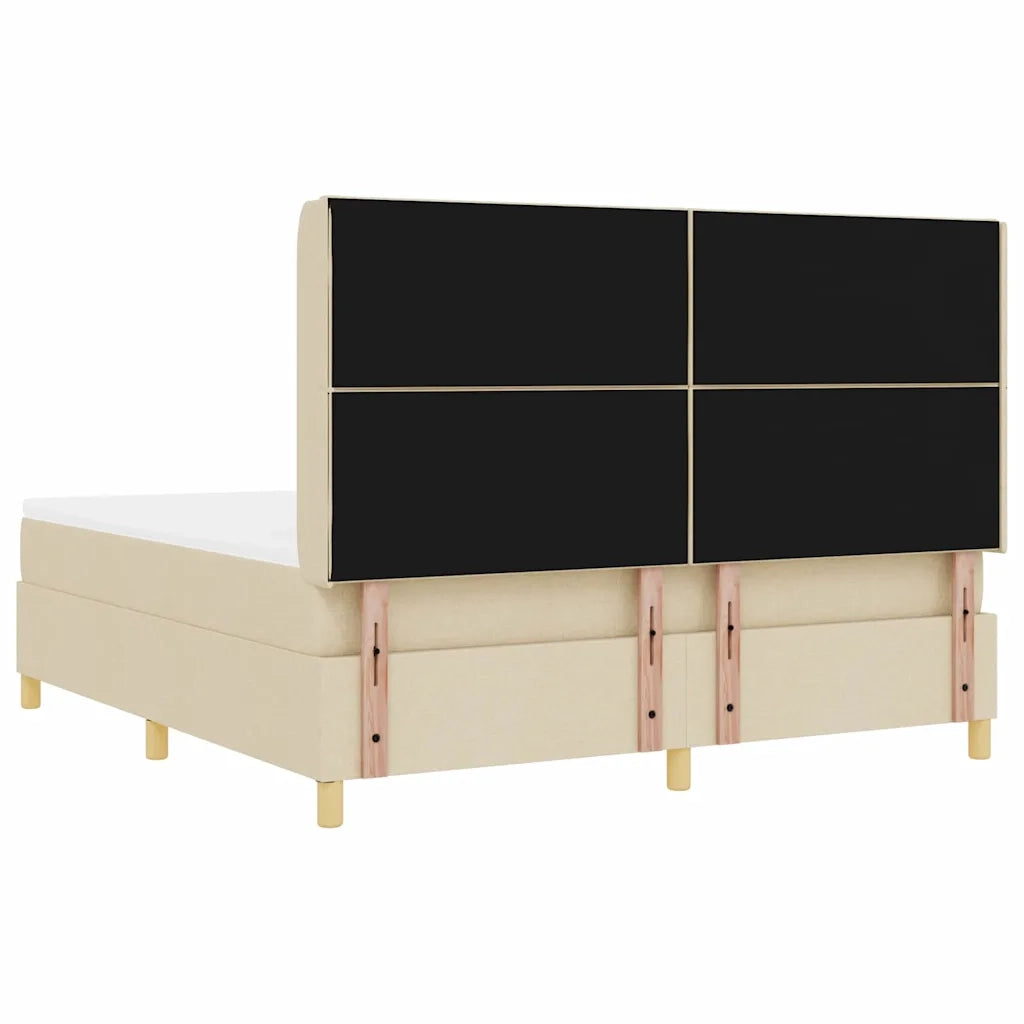 Letto a Molle con materasso Crema 180 x 200 cm Tessuto 3341915