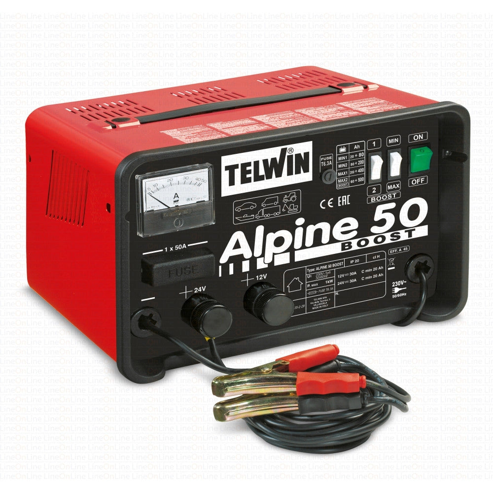 Trade Shop - Telwin Caricabatteria Boost 500ah 12-24v Alimentazione 230v Mod. Alpine 50 -