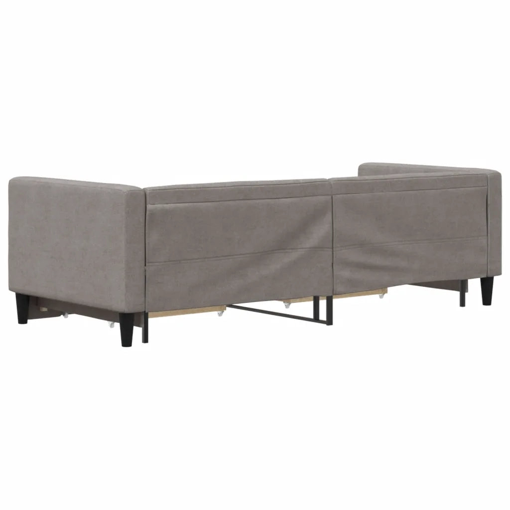 Divano Letto Estraibile con Cassetti-Sofa Letto-Daybed Tortora 80x200 cm Tessuto 328021