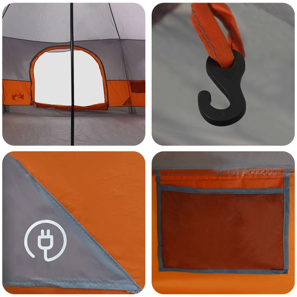 Tenda Familiare Grigio e arancione 18 Persone