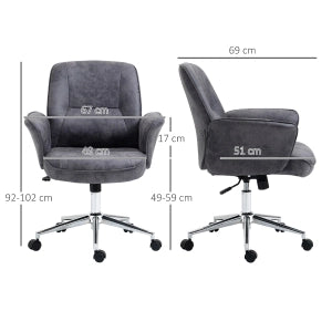SEDIA UFFICIO Ergonomica Regolabile in Altezza, Girevole, Grigio Scuro
