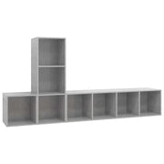 Set Porta TV 3 pz | Armadietto TV | Mobile Porta TV Grigio Cemento in Truciolato