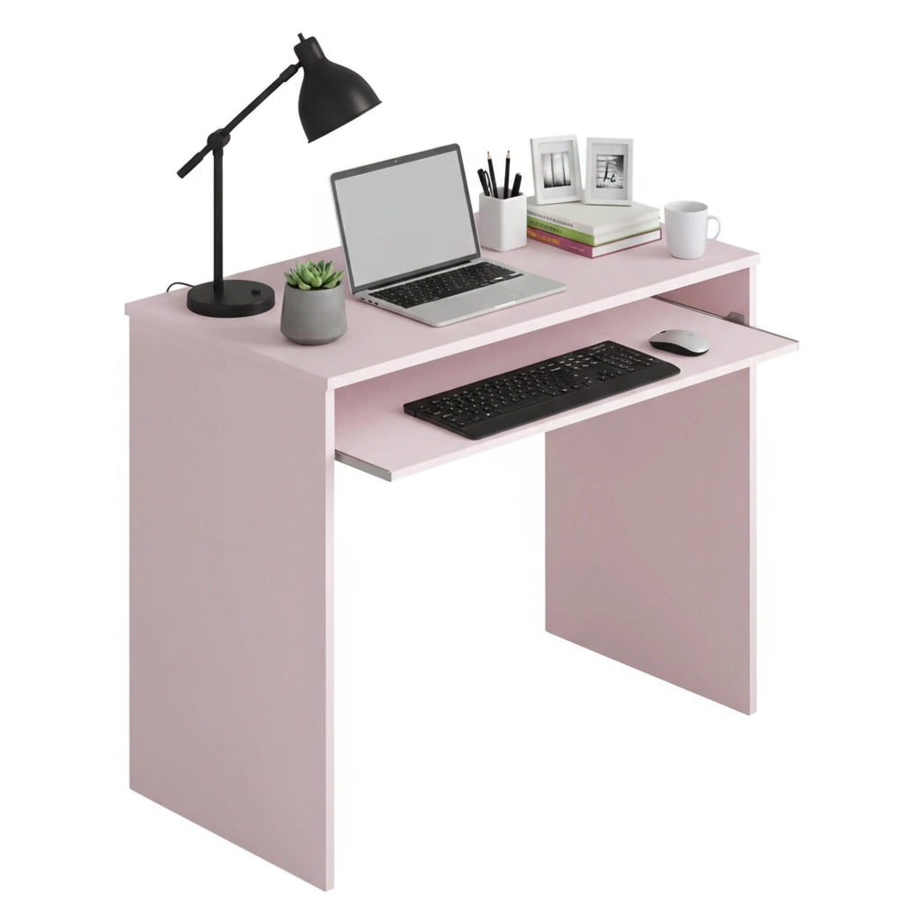 Ajeje, Scrivania un Ripiano, 90x54x79h cm Rosa