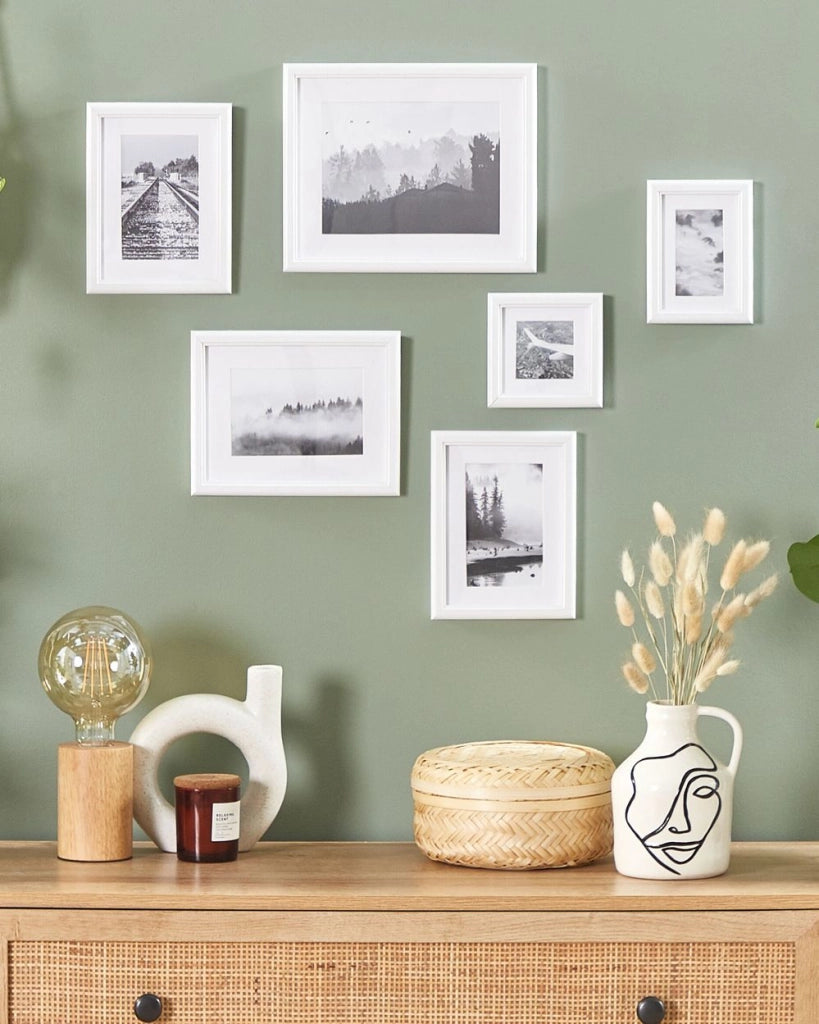 Set di 6 foto incorniciate bianche varie misure Modern Passpartout Decorazione da parete Gallery Ganci