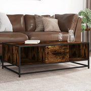 vidaXL Tavolino Rovere Fumo 100x57x35cm in Legno Multistrato e Metallo