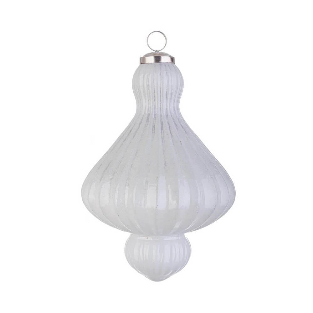 Pendaglio vetro Gloss trottola bianco opaco