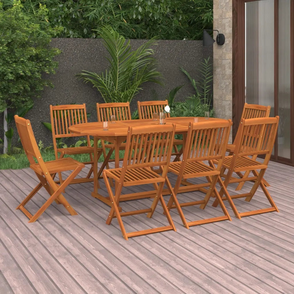 Set Pranzo da Giardino 9 pz in Legno Massello di Acacia cod mxl 42183