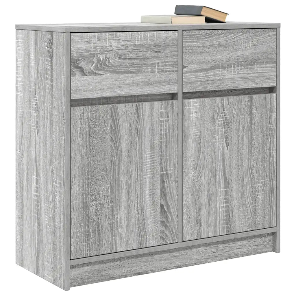 Credenza con Cassetto Grigio Sonoma 80x34x76 cm in Truciolato 861540