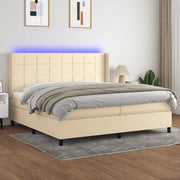 Letto a Molle Materasso e LED bianco 200x200cm in Tessuto 3138346