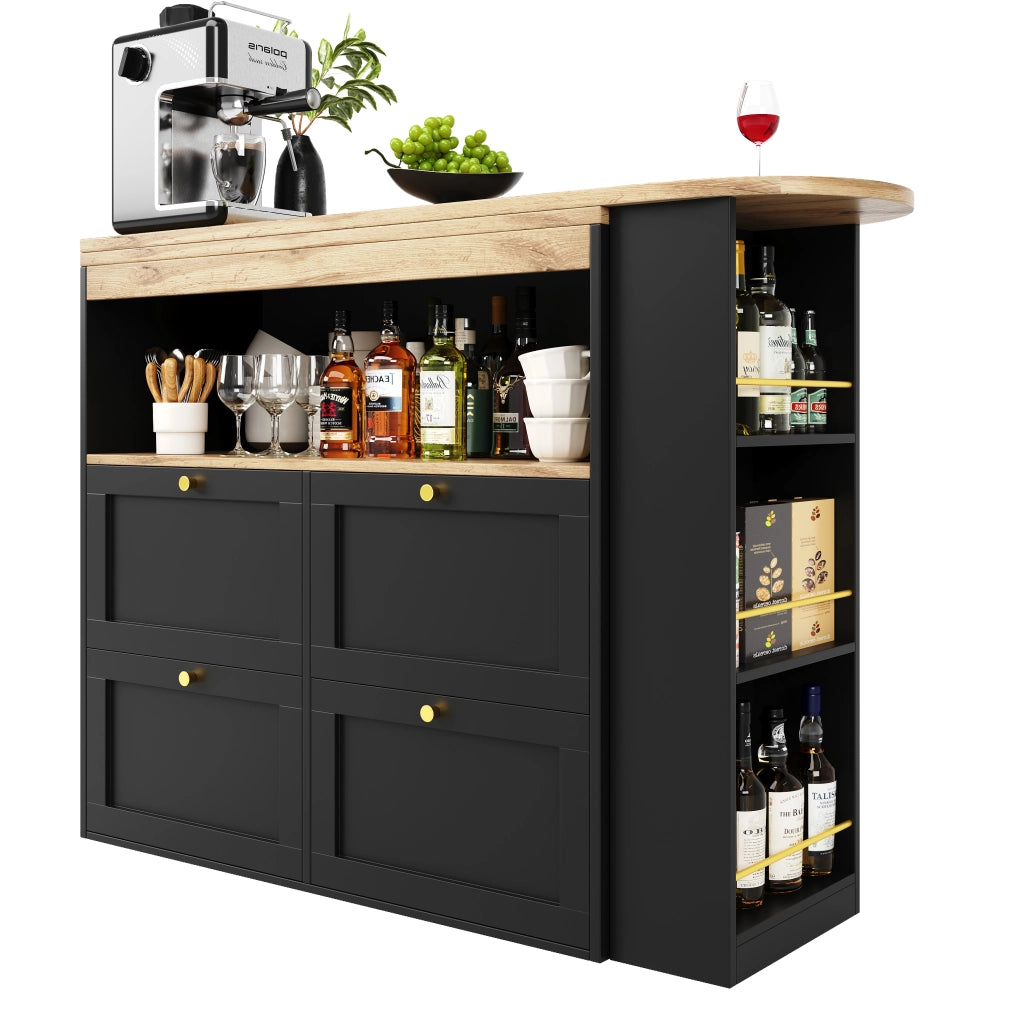 Tavolo Bar Girevole 360¡ã con Cassetti e Ripiani ¨C MINIMAL ¨C 105x39x102 cm