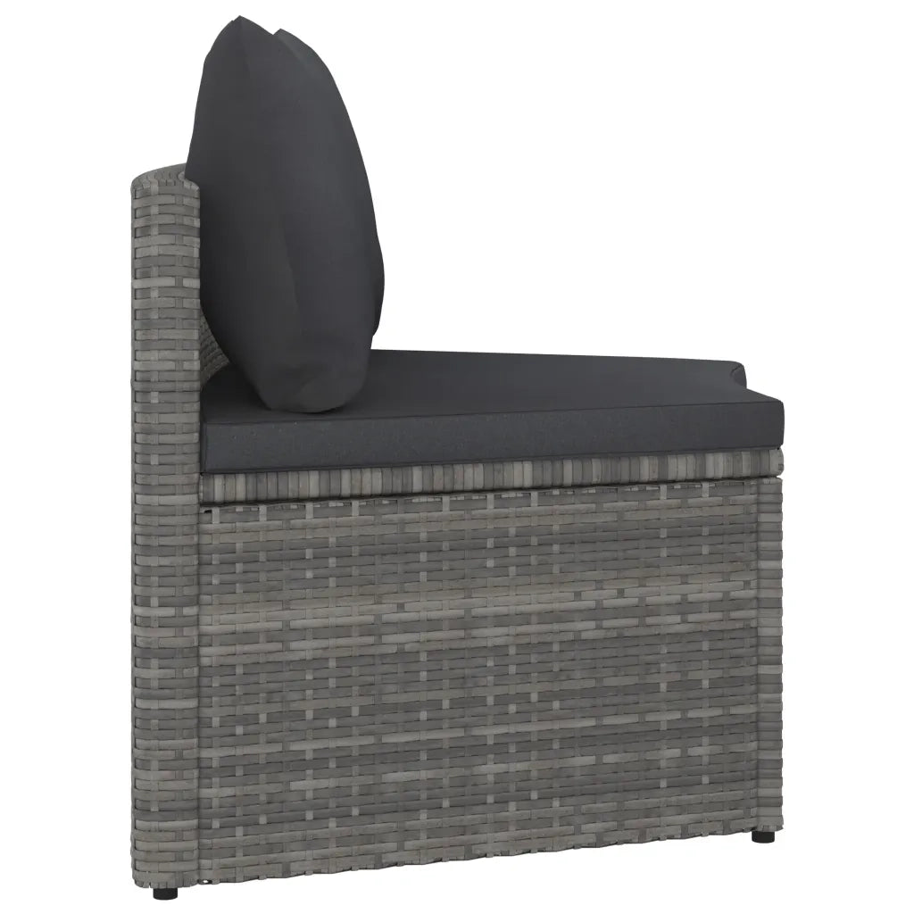 Set Divani da Giardino 6 pz con Cuscini in Polyrattan Grigio cod mxl 41290