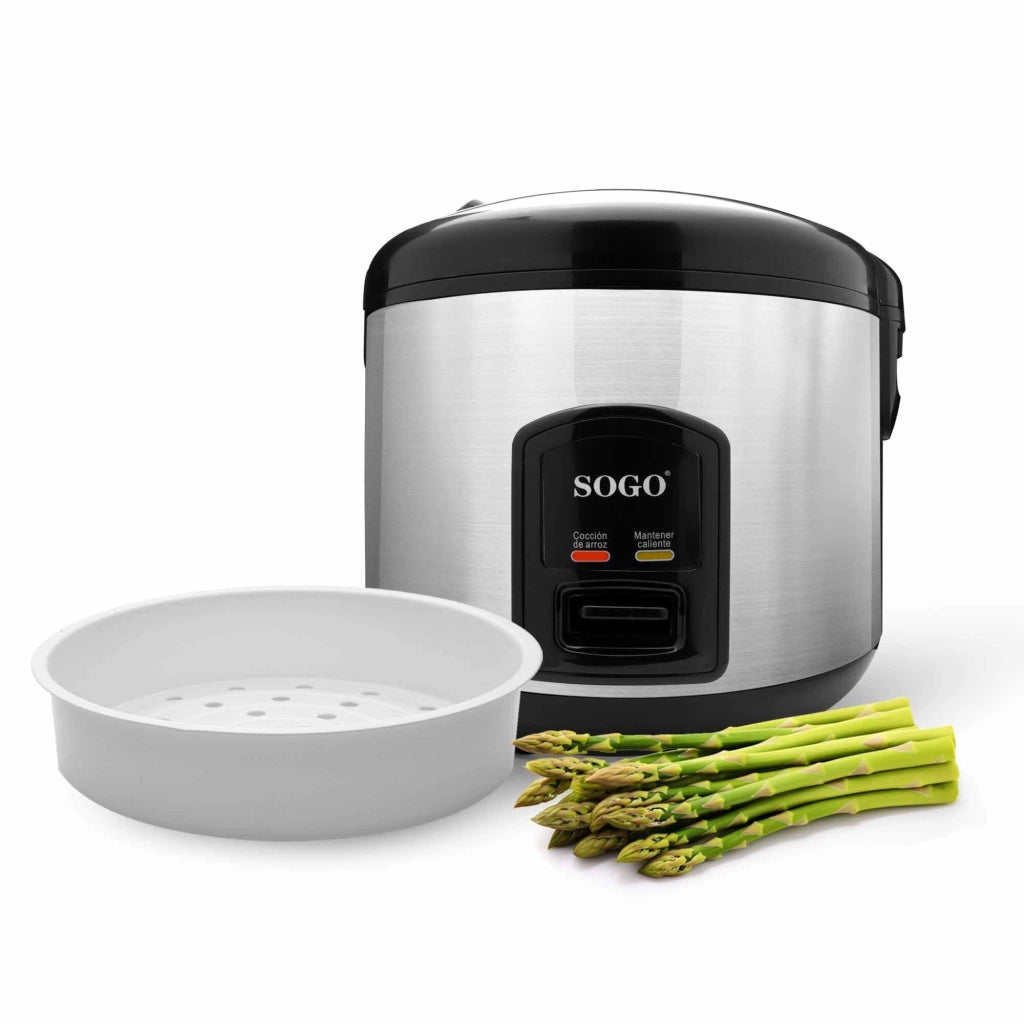 Cuociriso elettrico 1,8L acciaio inox, rivestimento antiaderente, cottura a vapore 700W cucina - SOGO