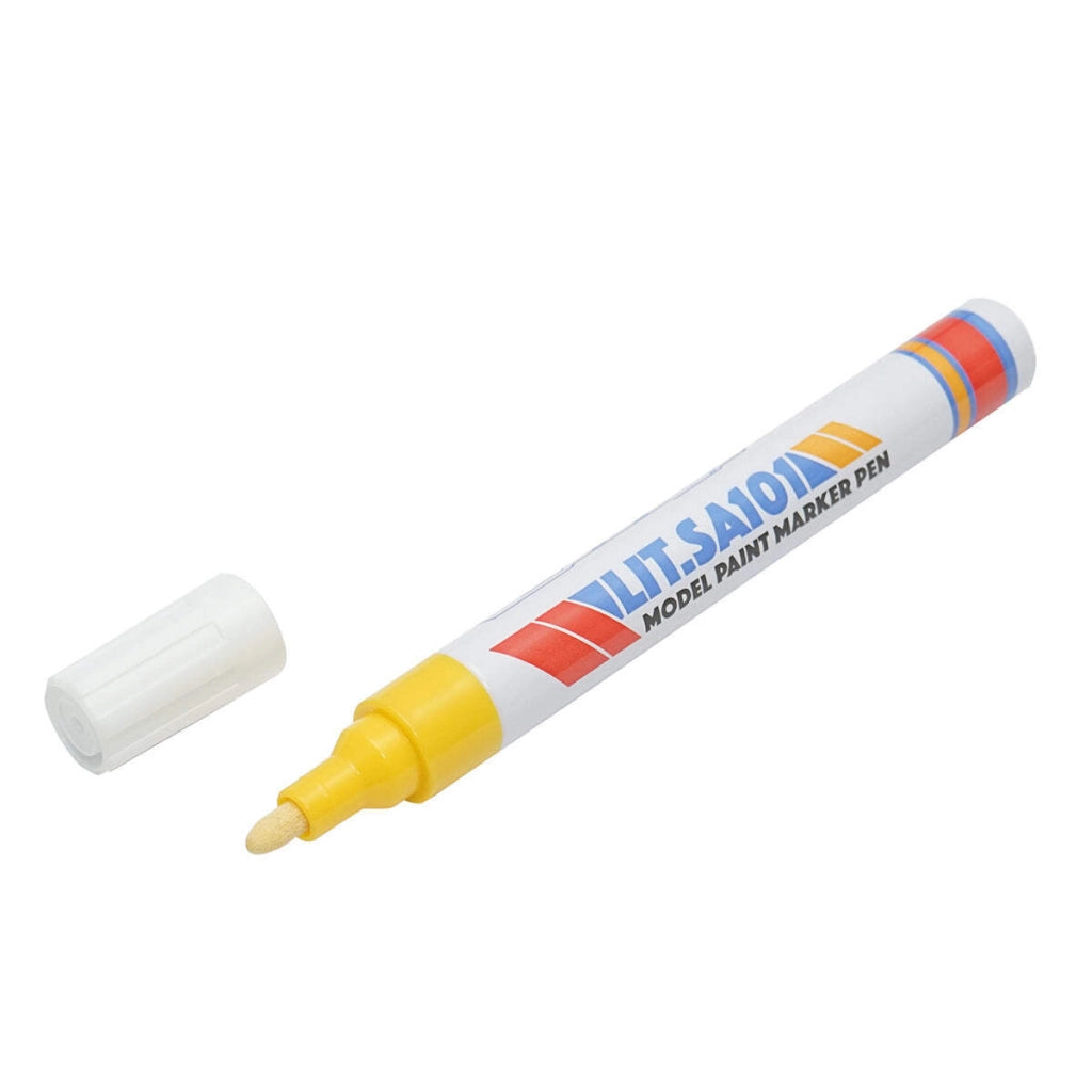 Marker per vernice gialla a base di olio, impermeabile, ad asciugatura rapida, confezione da 12 pezzi