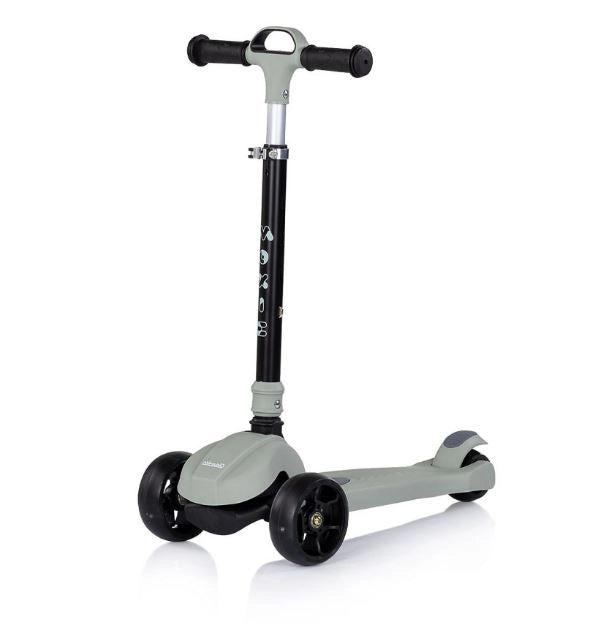 Monopattino per Bambini 3 anni Verde Modello Luxury fino a 50kg Scooter con ruote LED Pedana antiscivolo Freno incluso R