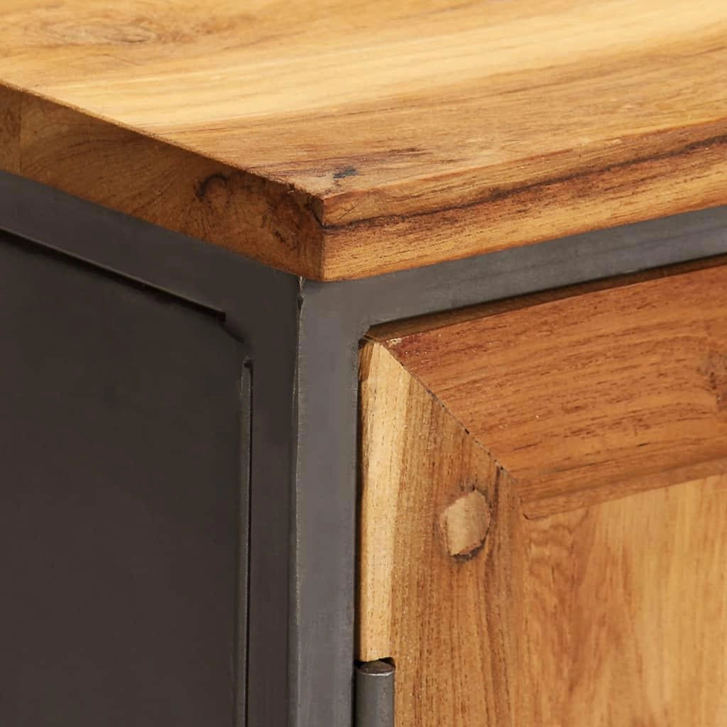 Credenza buffet consolle mobile contenitore in teak riciclato e acciaio 70 cm marrone 4402120