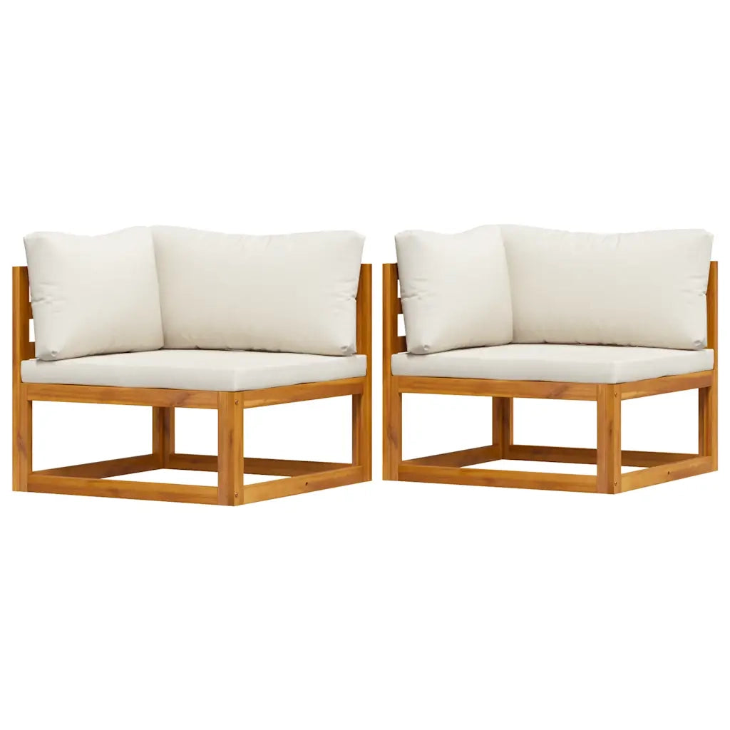 Divani Modulari Angolari 2 pz con Cuscino Bianco Crema 311853