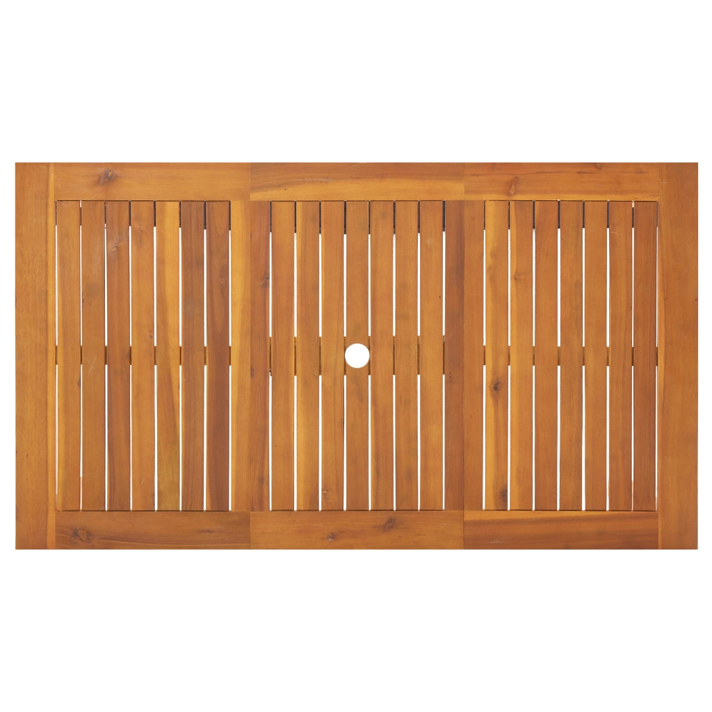 Set da pranzo da giardino  7 pezzi in polyrattan nero e acacia