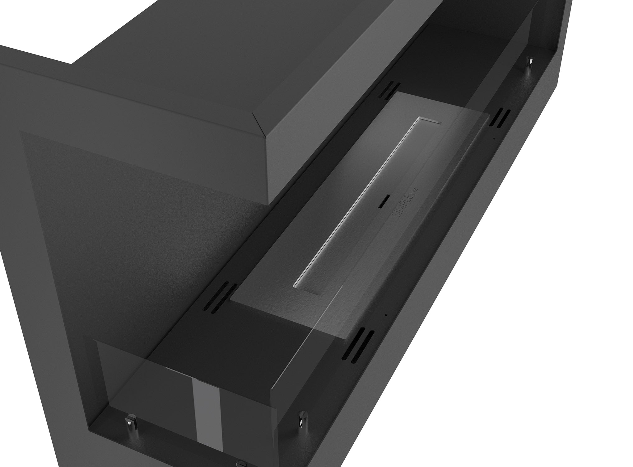 Camino a Bioetanolo da Incasso 90x45 cm Corner 900 Left Sinistro Nero