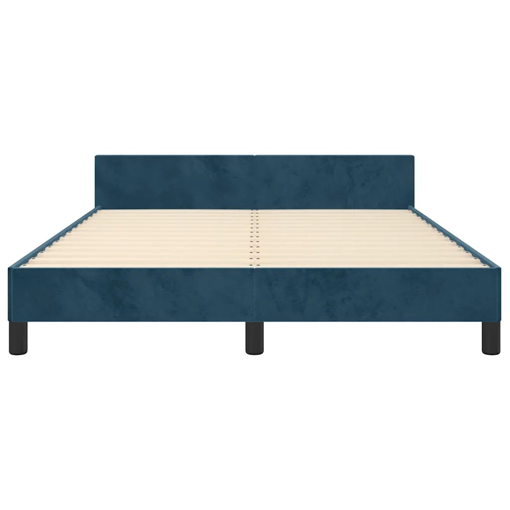 Giroletto senza Materasso Blu Scuro 140x190 cm in Velluto