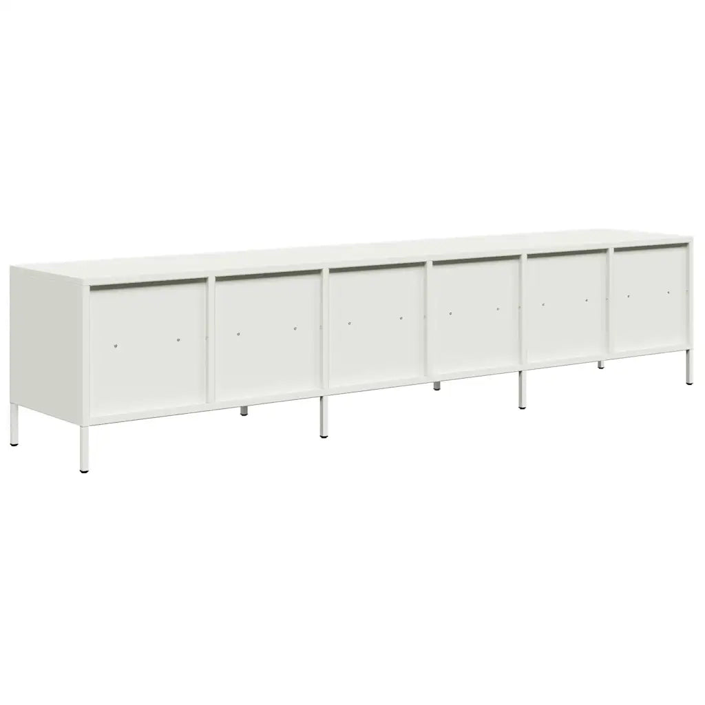 Mobile TV-Credenza TV-Console TV Bianco 202x39x43,5 cm in Acciaio Laminato a Freddo 214132