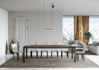 Tavolo Allungabile 120/380x90 cm Everyday Premium Noce Gambe Antracite