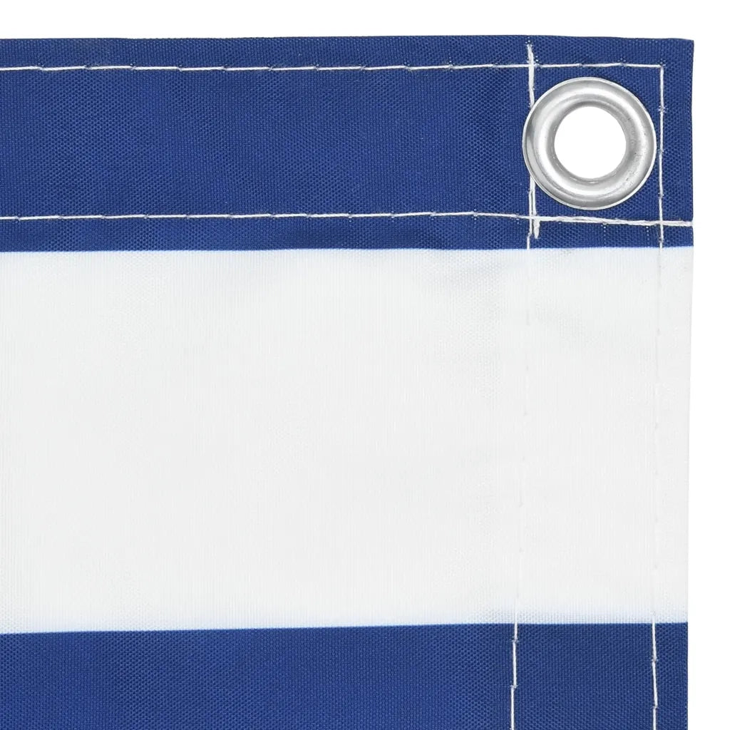 Schermo da balcone | Paravento da Balcone Bianco e Blu 75x400 cm Tessuto Oxford