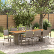 Set da Pranzo da Giardino di 9 Pezzi  Grigio in Polyrattan